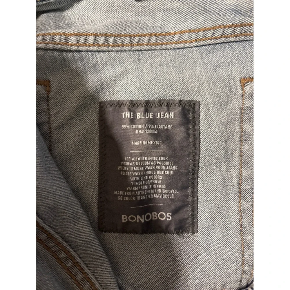 Bonobos Straight Leg slim‎ Jeans Mens 32/34 Light Wash Excellent Denim Casual